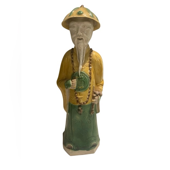 Other - 1900s Late Qing/Republic Chinese Mandarin Elderly Man Porcelain Figure